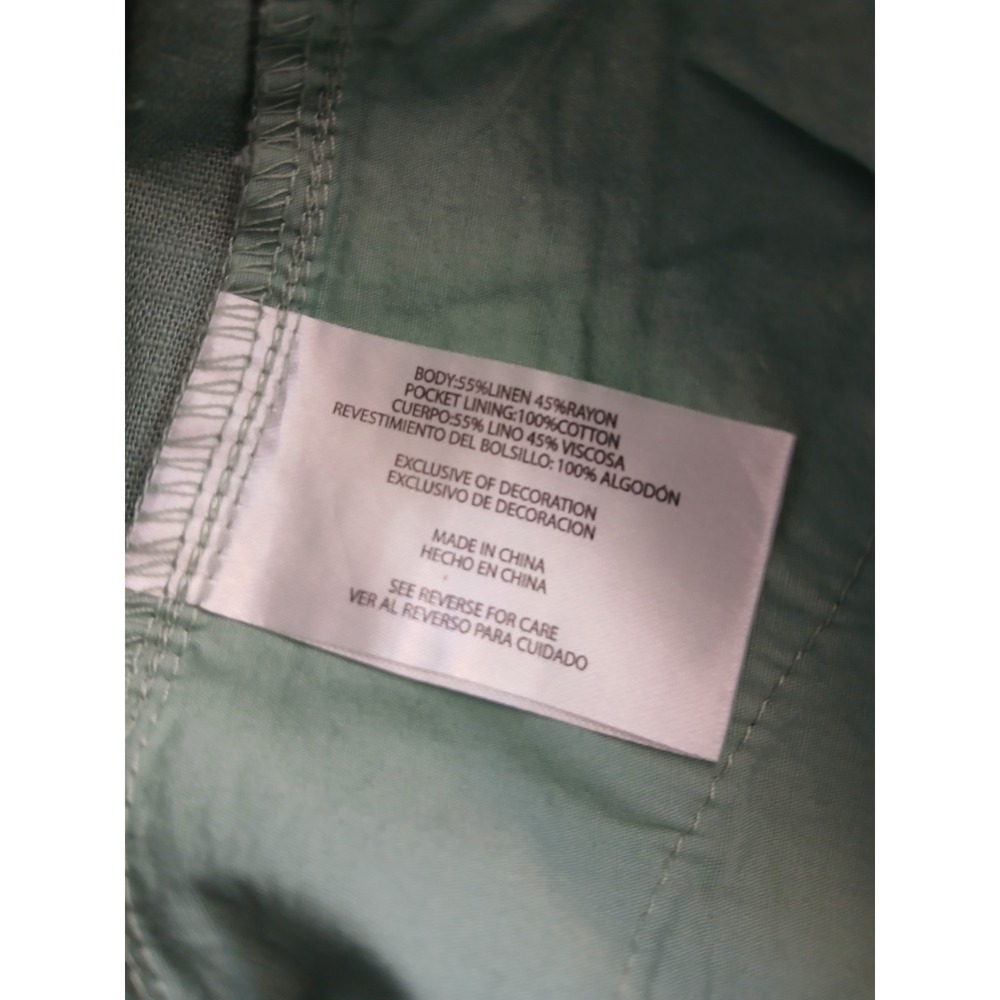 GAP Linen Pull-On Pants Sage Green Wide Leg Drawstring Trousers Large NEW - Picture 10 of 10
